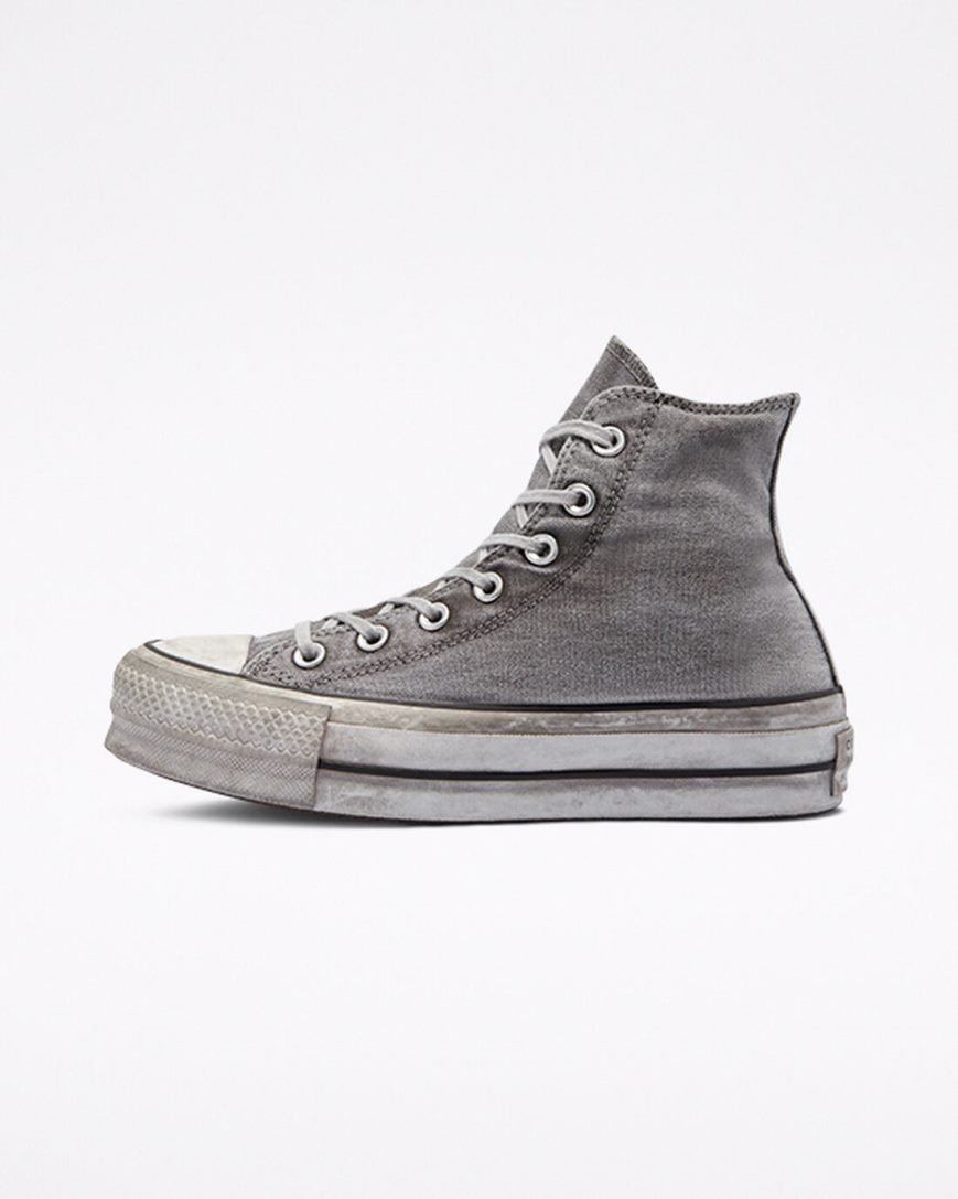 Topanky Na Platforme Converse Chuck Taylor All Star Lift Smoked Platene Vysoke Damske Siva Biele | SK WDHUC2